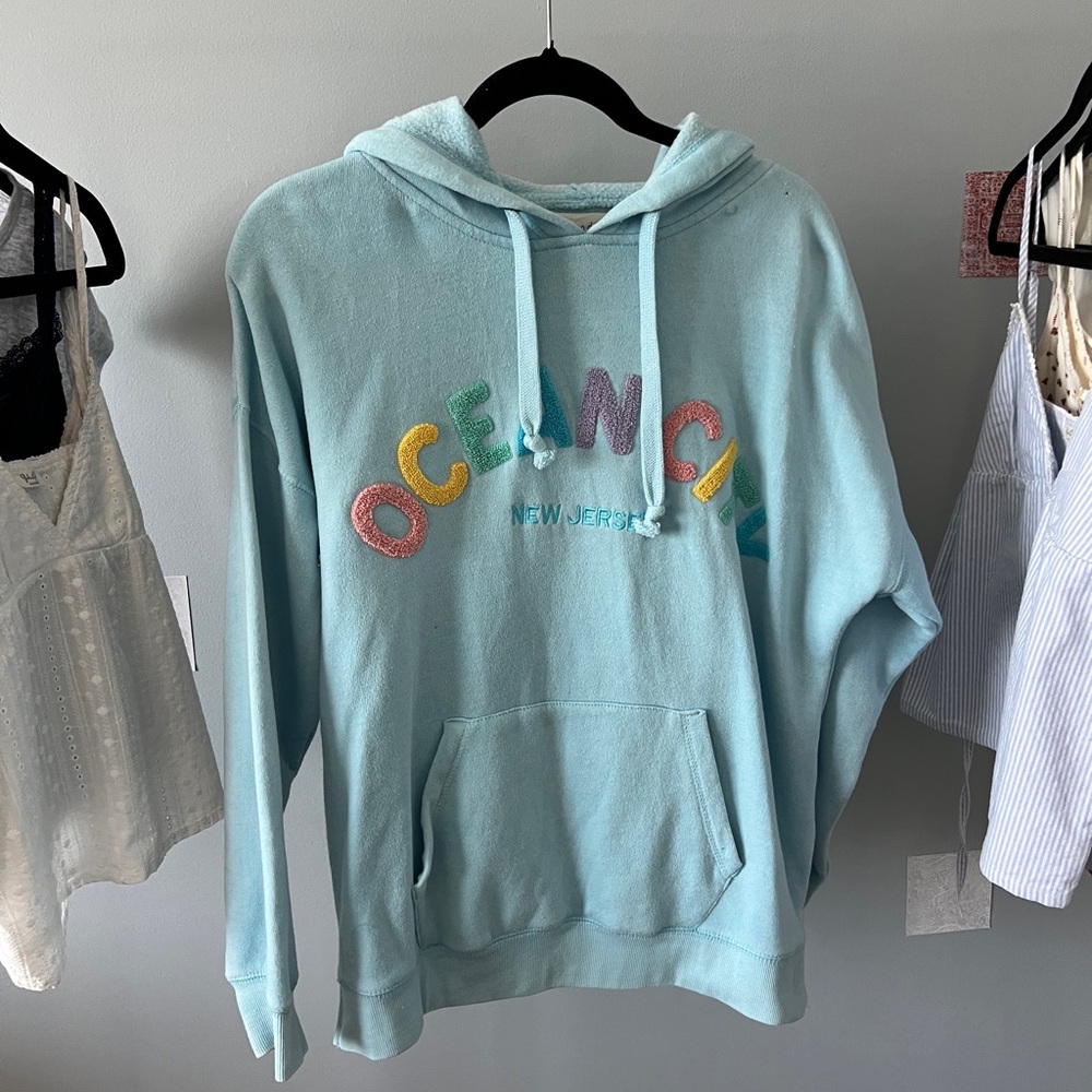 OCNJ blue patch letter hoodie